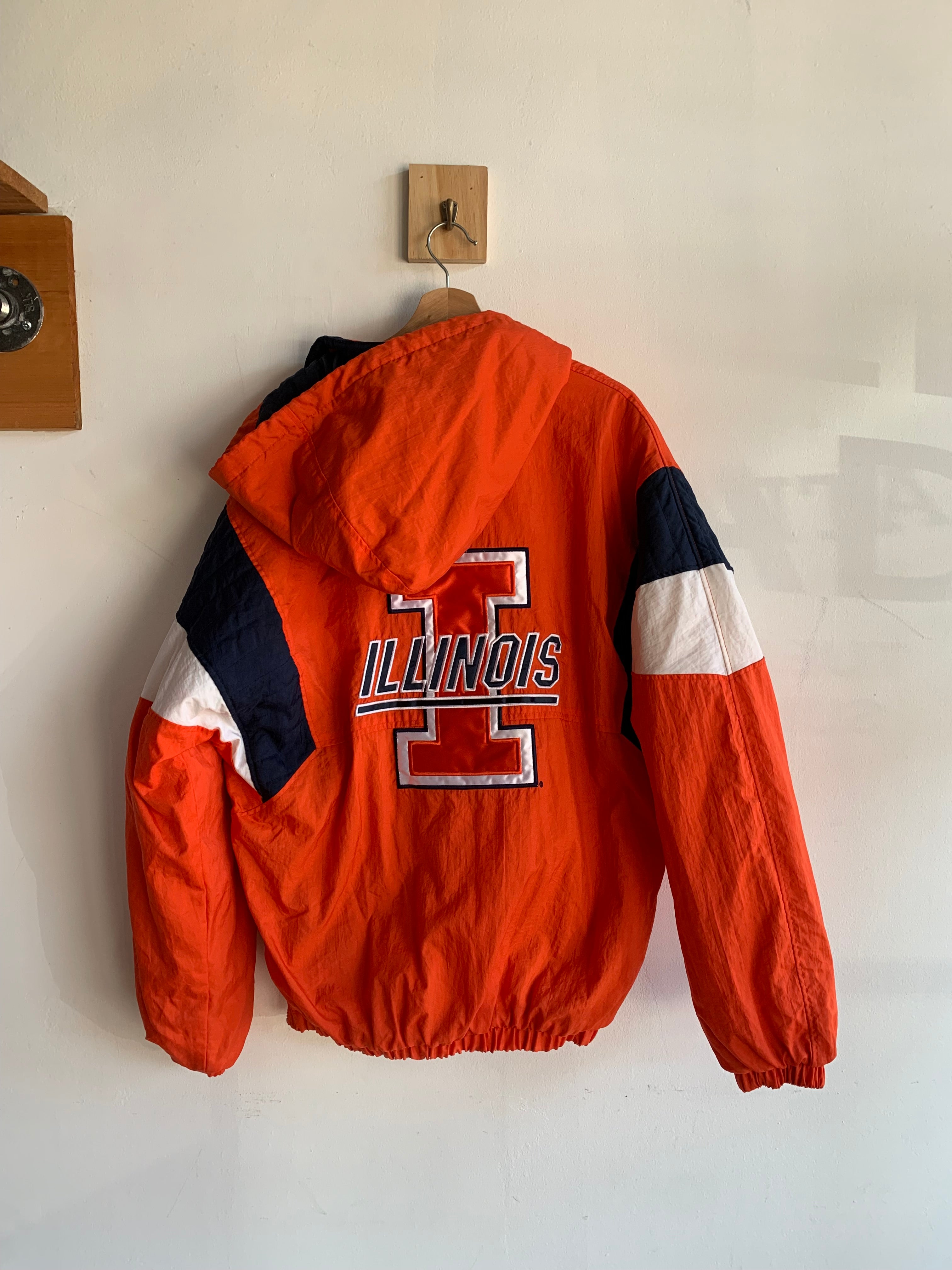 Vintage Majestic Illinois Hooded Pullover Jacket