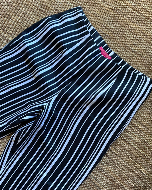 Sunny Leigh Vintage 100% Silk Striped Pants