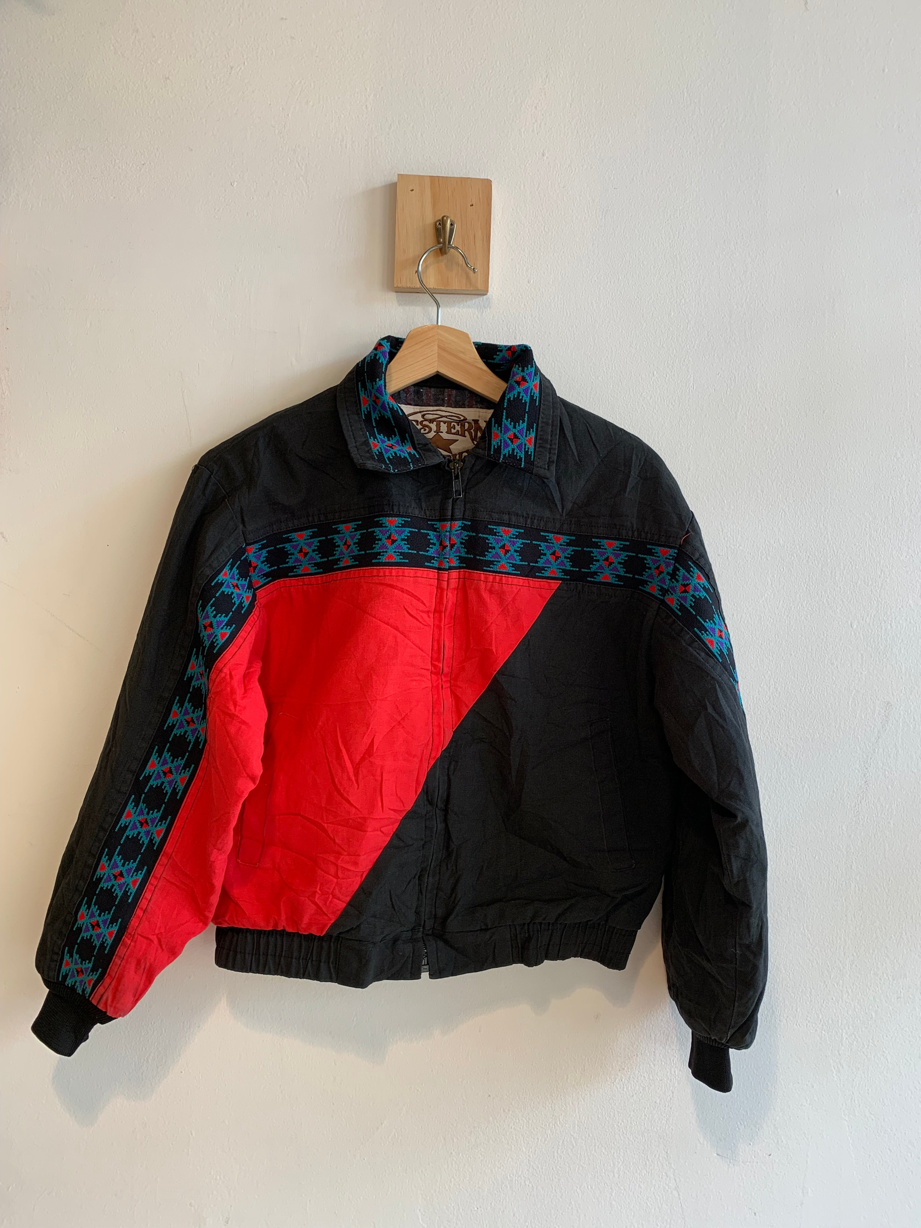 Youth Vintage Western Style Aztec Bomber Jacket