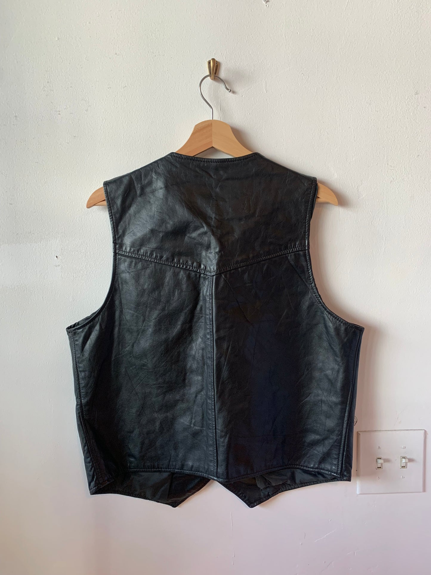 Vintage Black Leather Vest