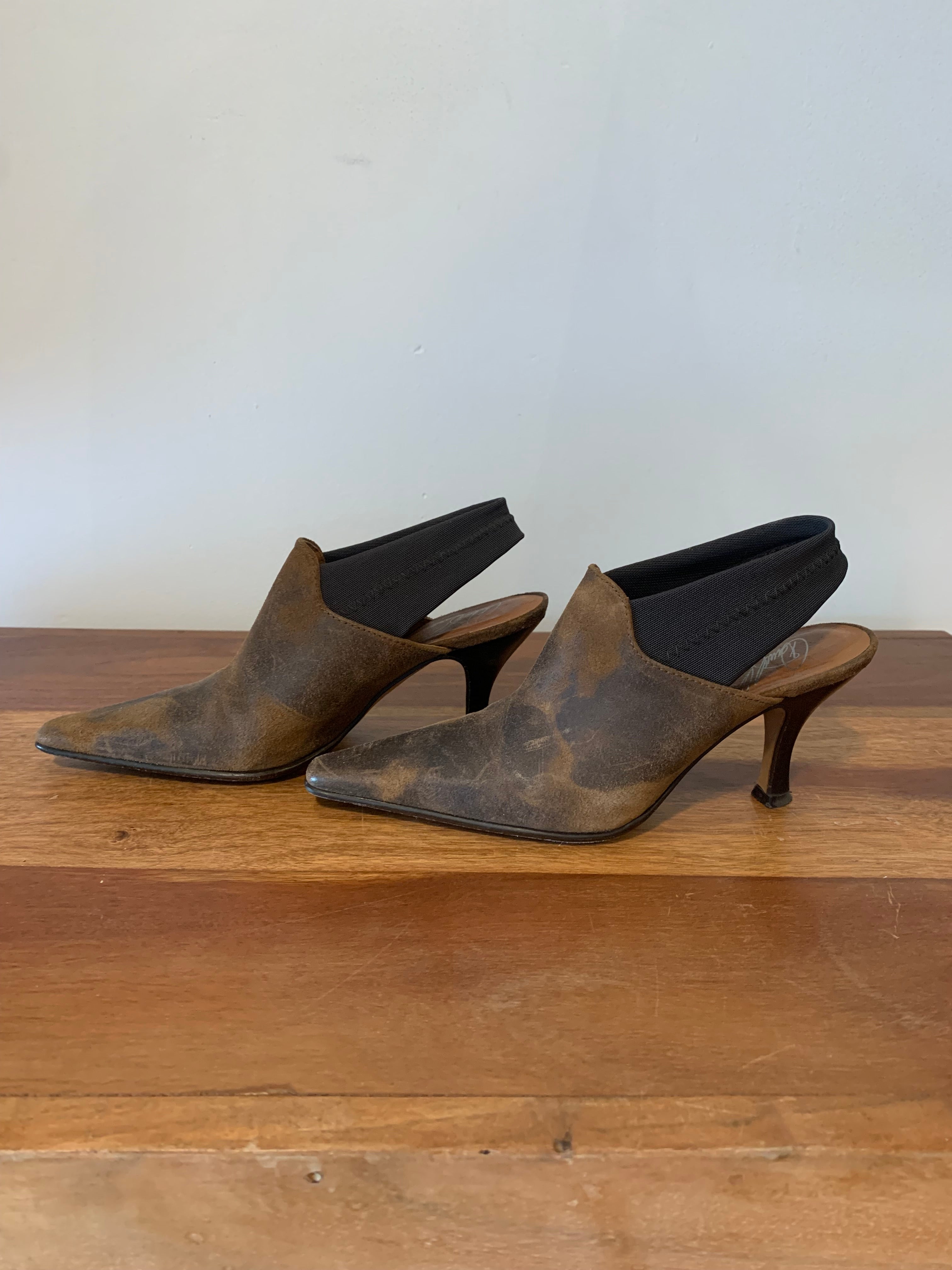 Donald J Pliner Leather Slip On Heels