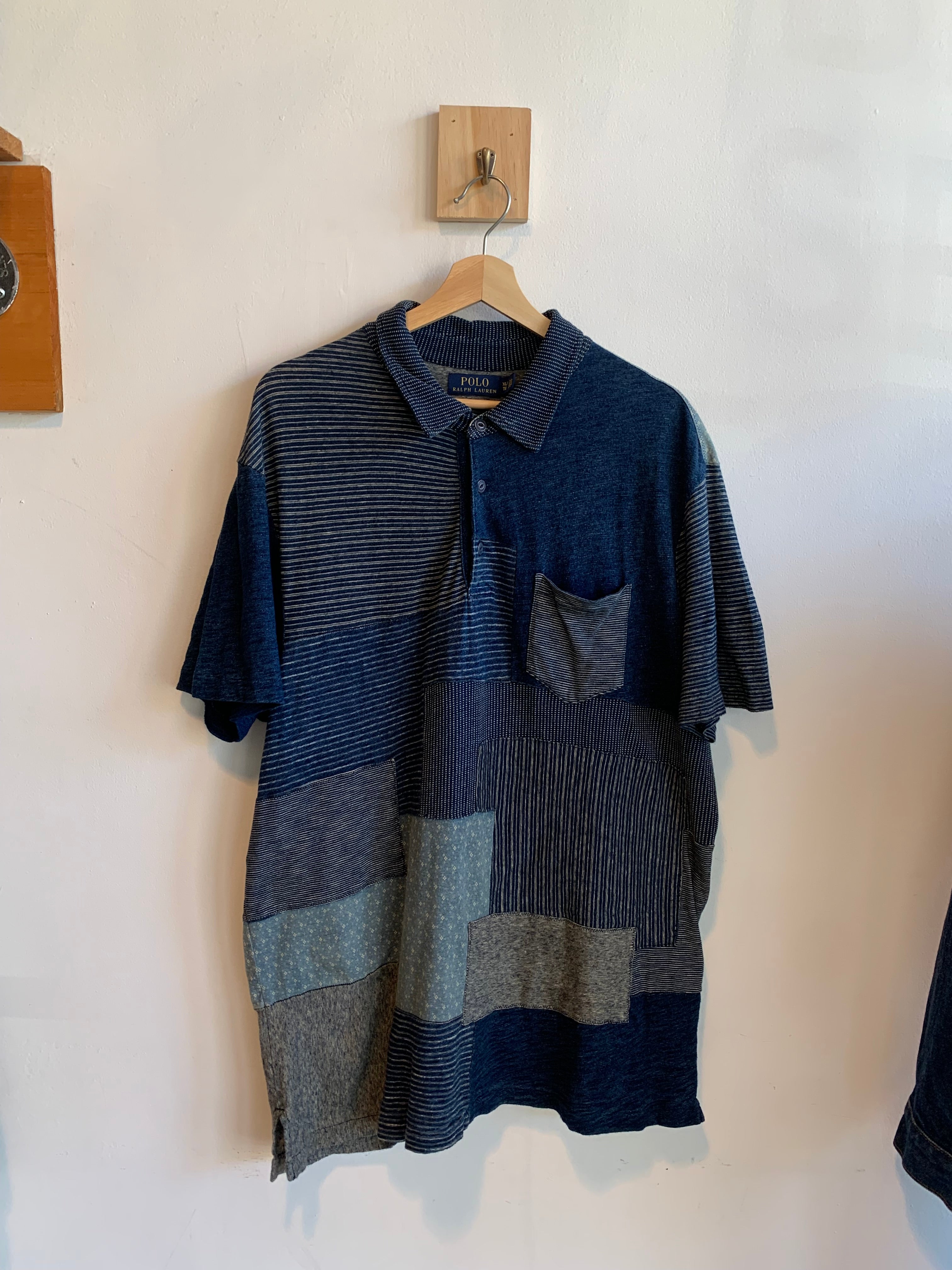 2005 Indigo Patchwork Polo Shirt