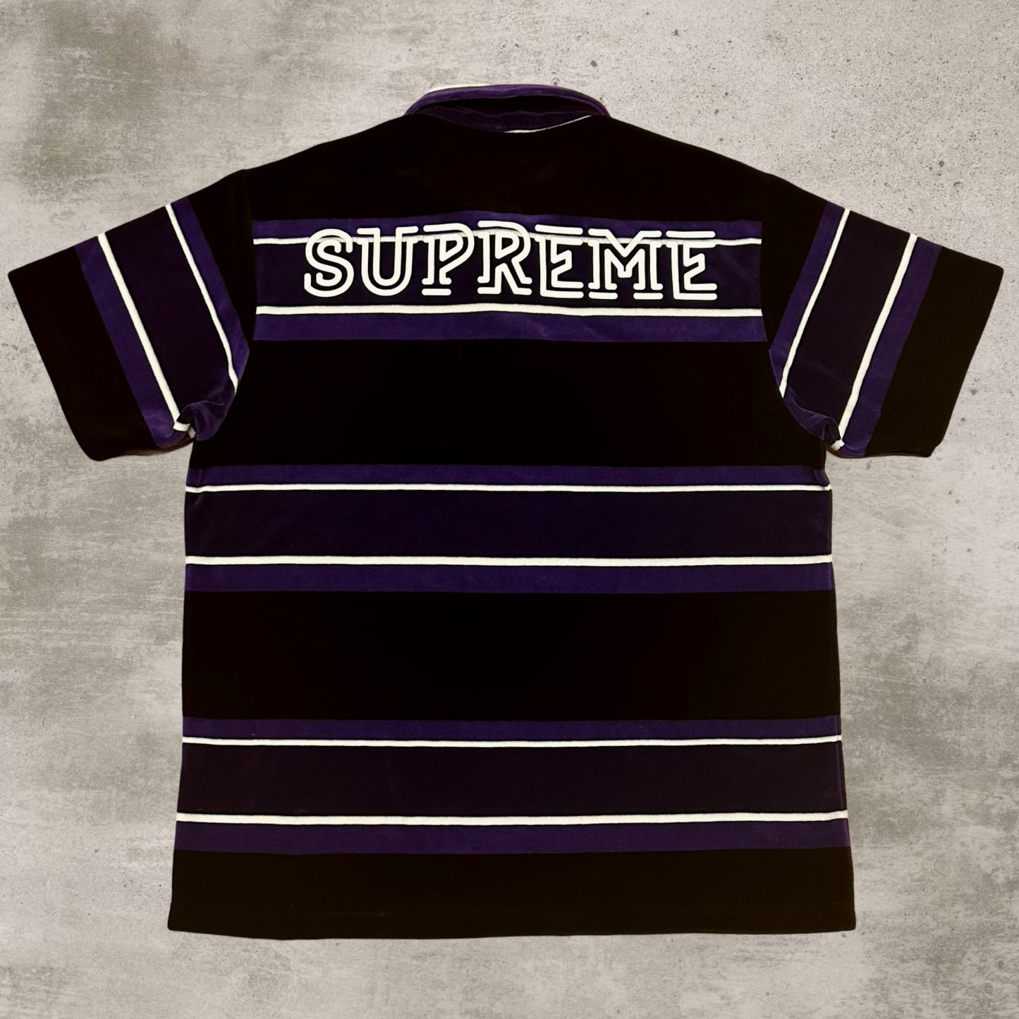 Supreme Stripe Velour Polo