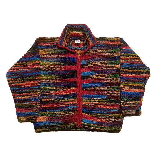 Vintage Over The Rainbow Knitted Zip Up