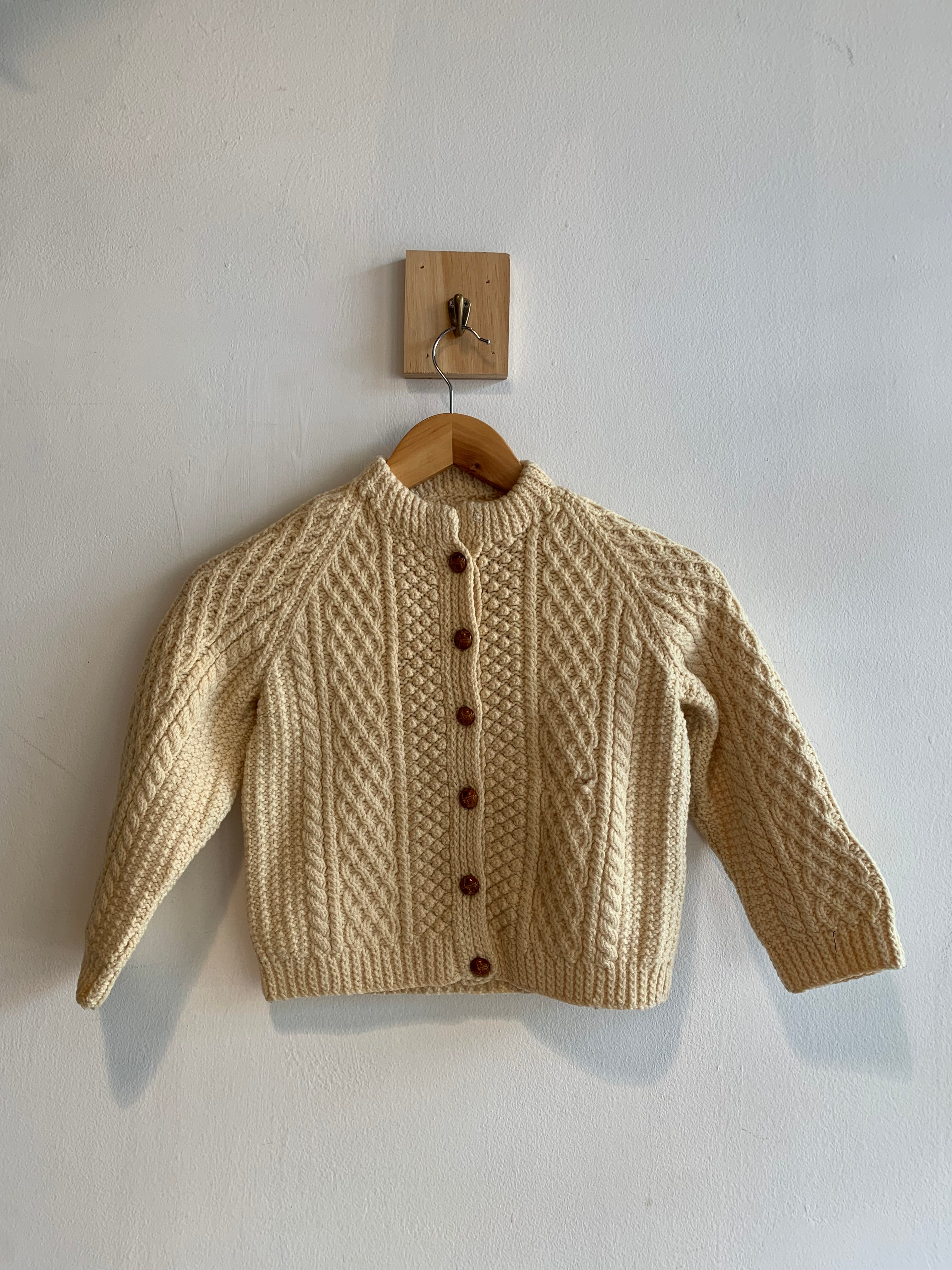 Youth Vintage Irish Aran Fisherman Wool Jacket