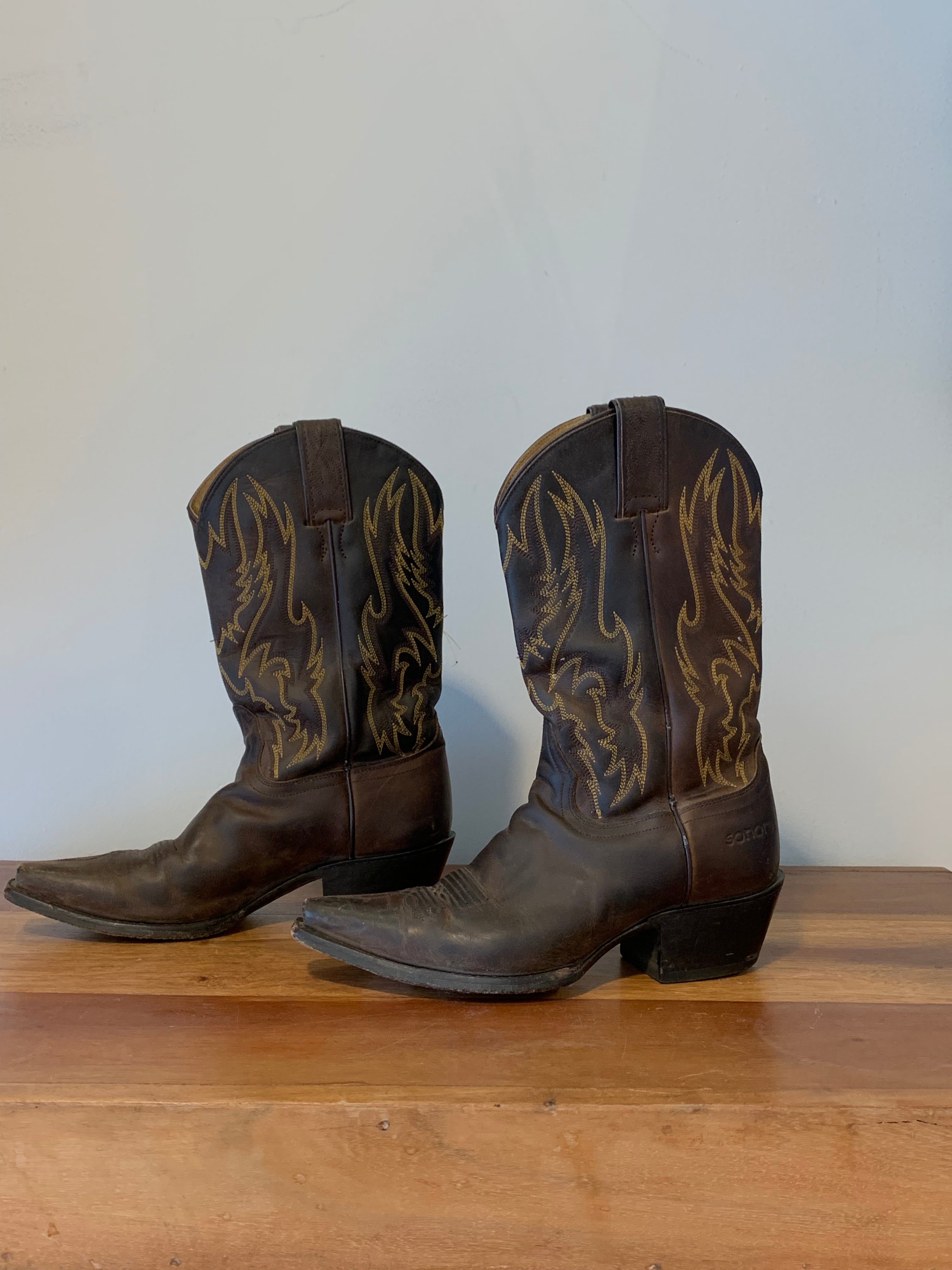 Vintage Sonora Leather Cowboy Boots