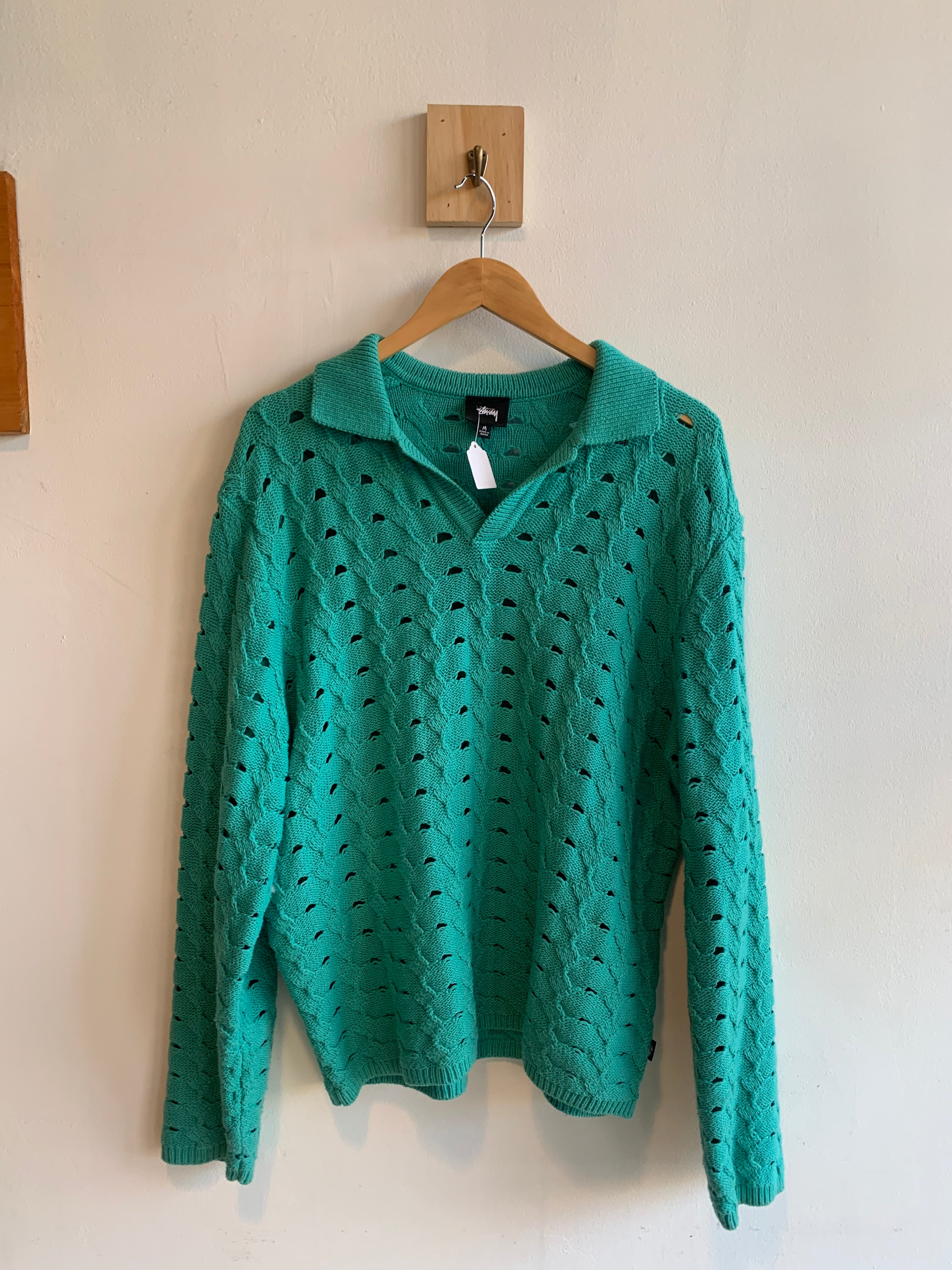 Stüssy Open Knit Collared Sweater