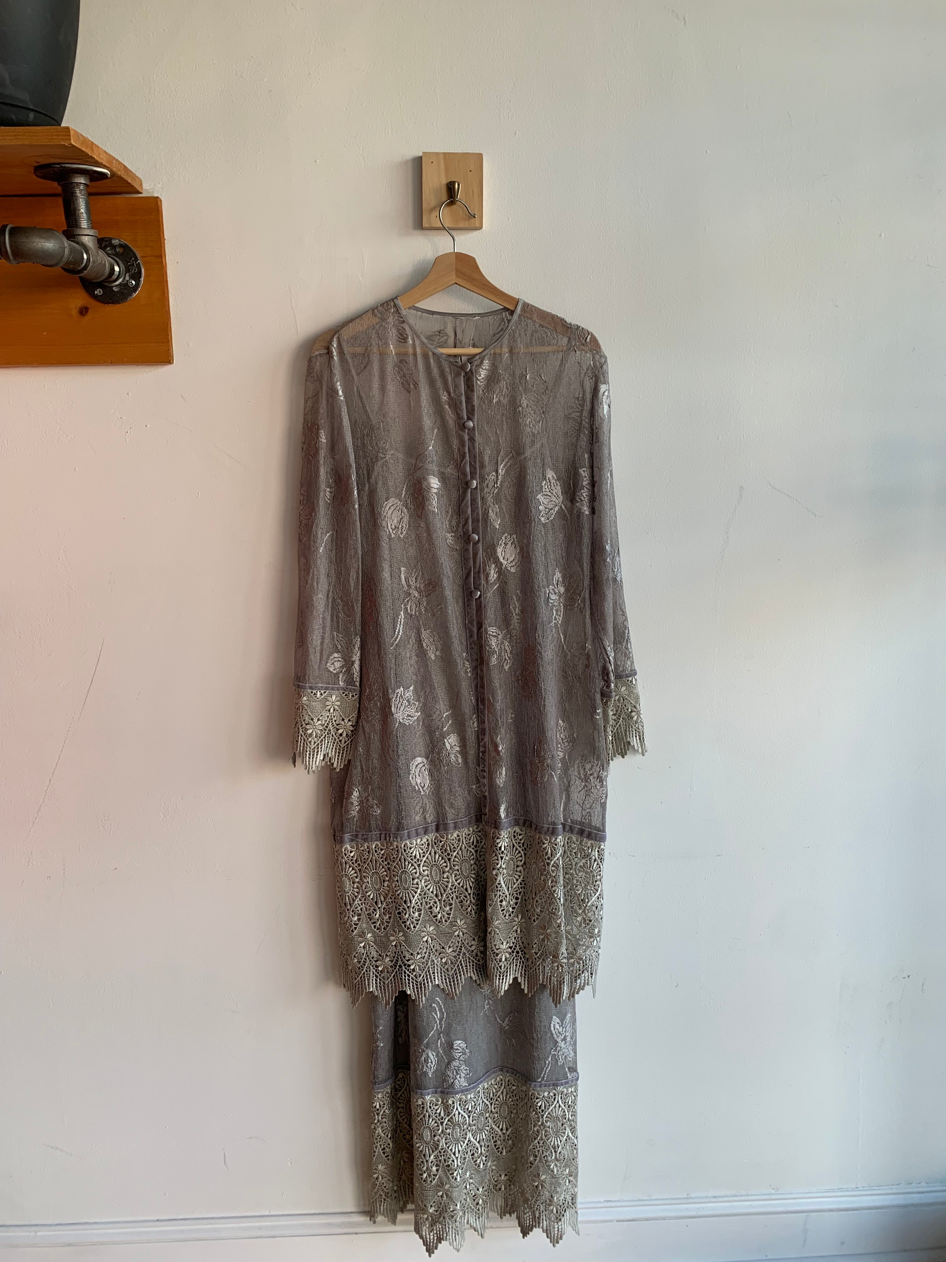 Sue Wong Nocturn Lace Coat With Slip Under Dress