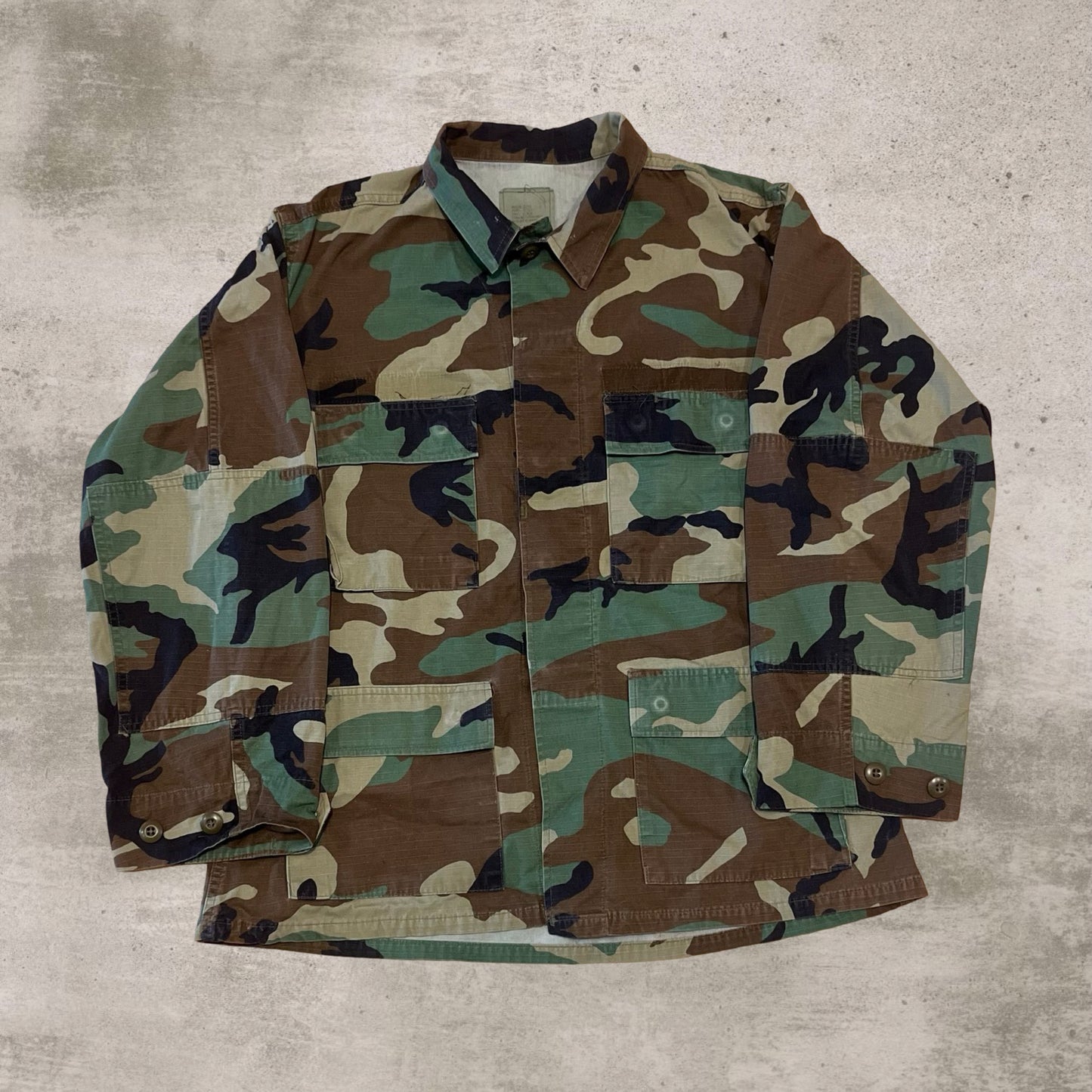 Vintage Camo Military Button Up