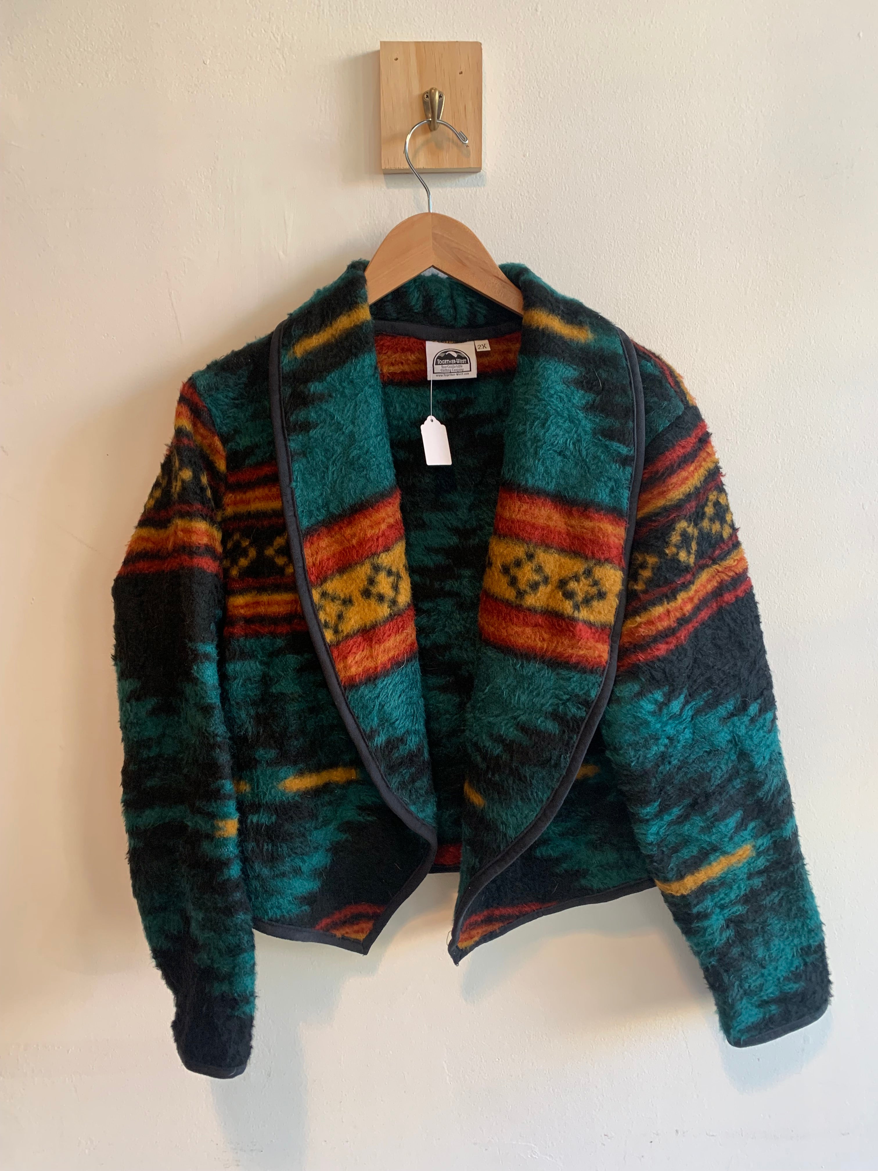 Vintage Women’s Aztec Print Fleece Coat