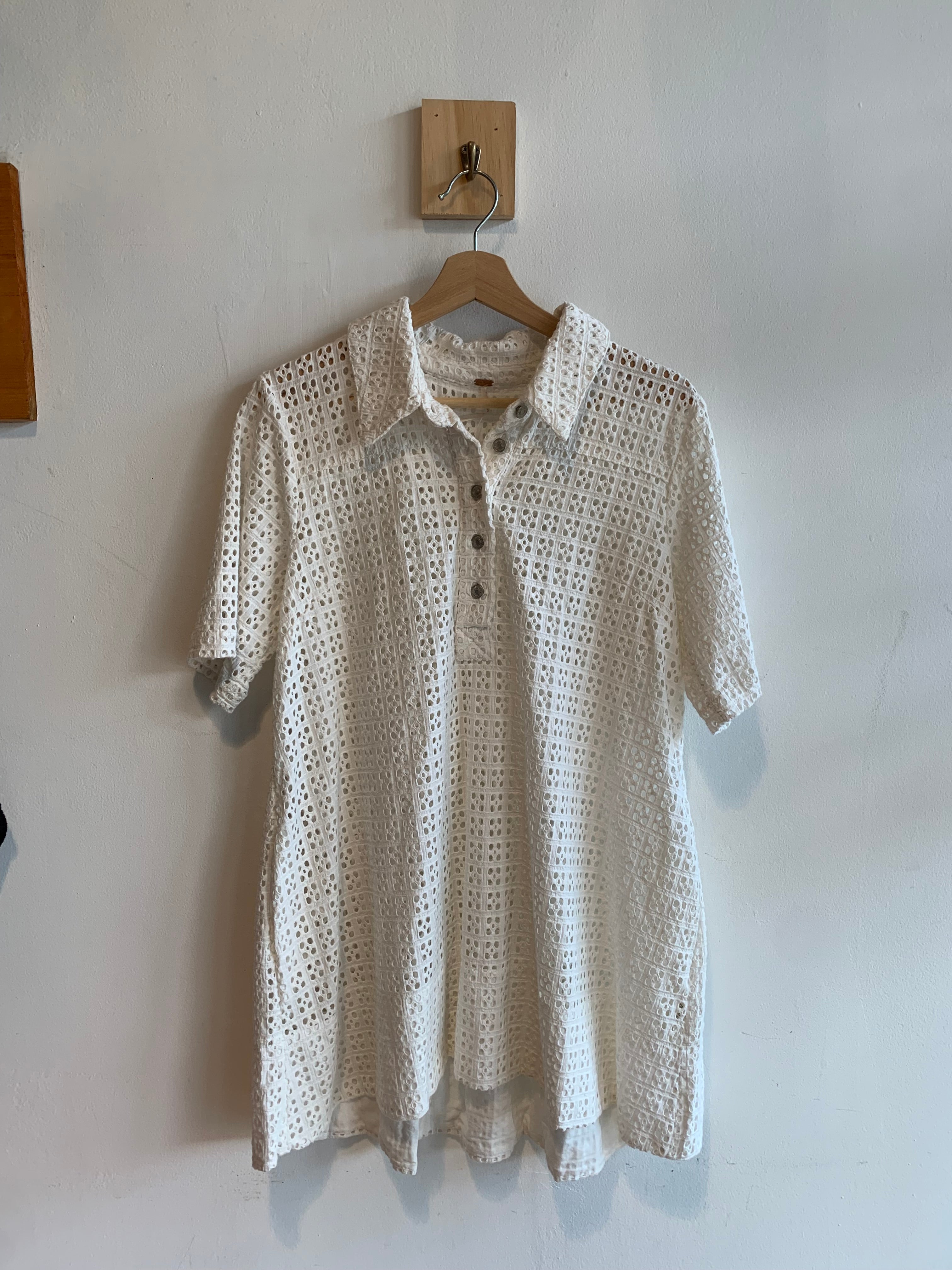 Womans Free People Remino Eyelet Mini Dress