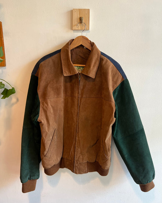 Vintage Suede Colorblock Jacket