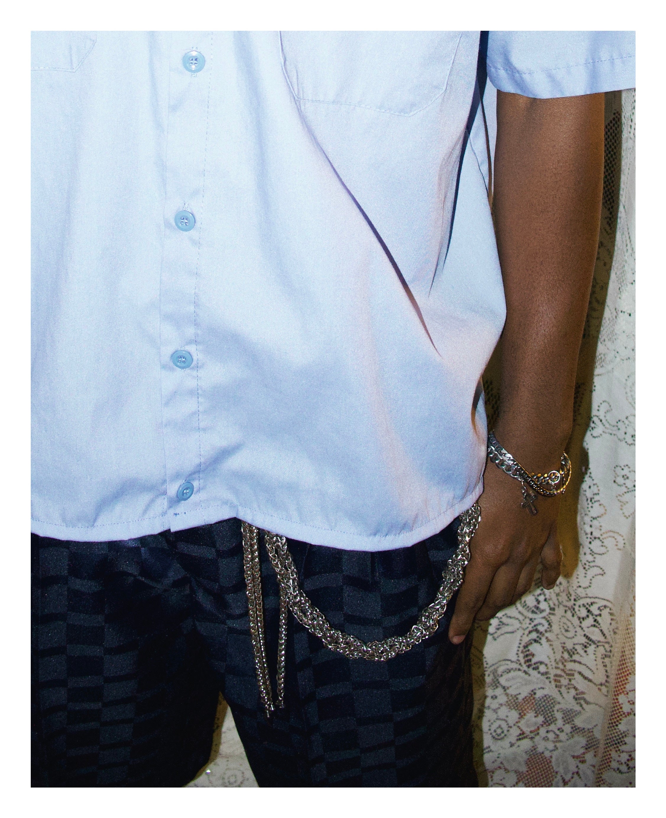 Up-cycled Checkered Capri Pants