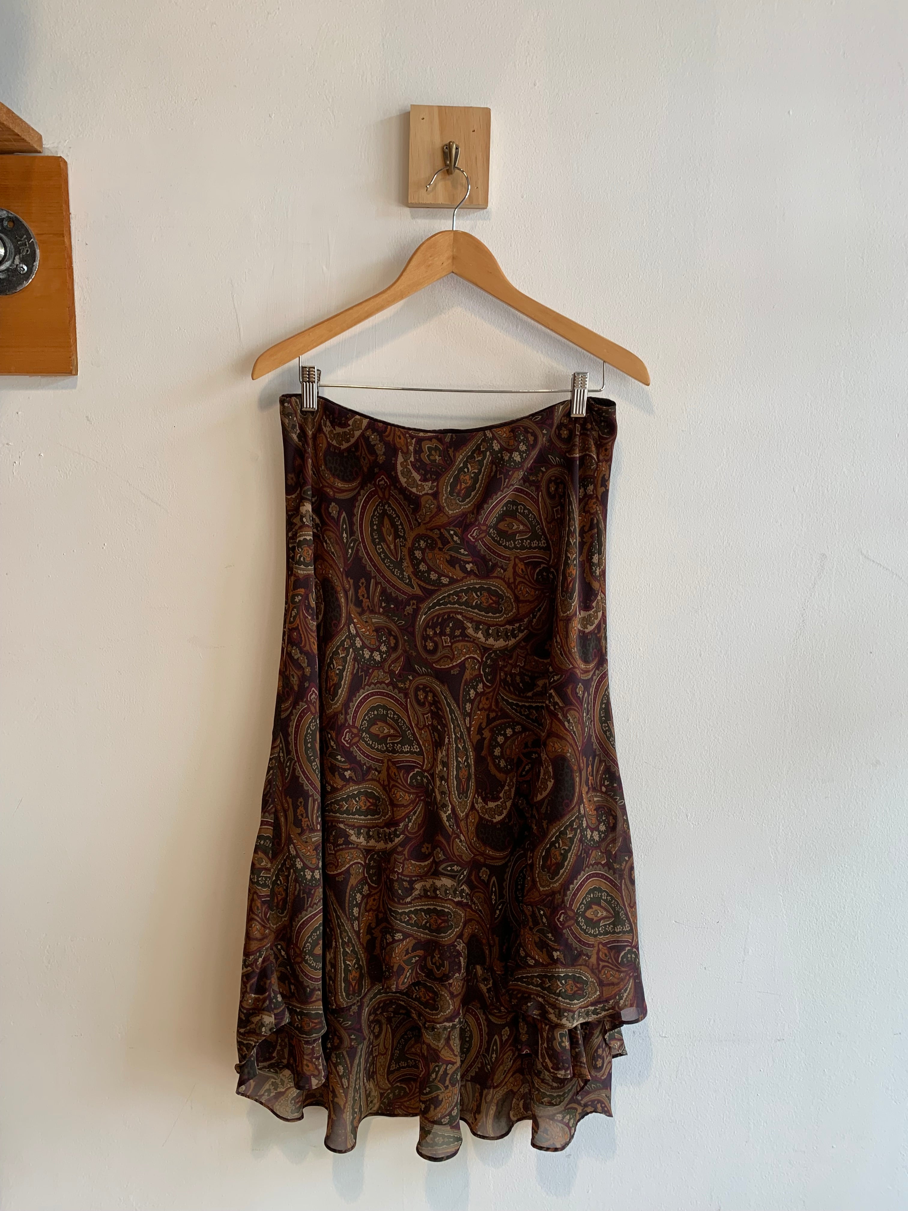 Chaps Ruffled Midi Skirt