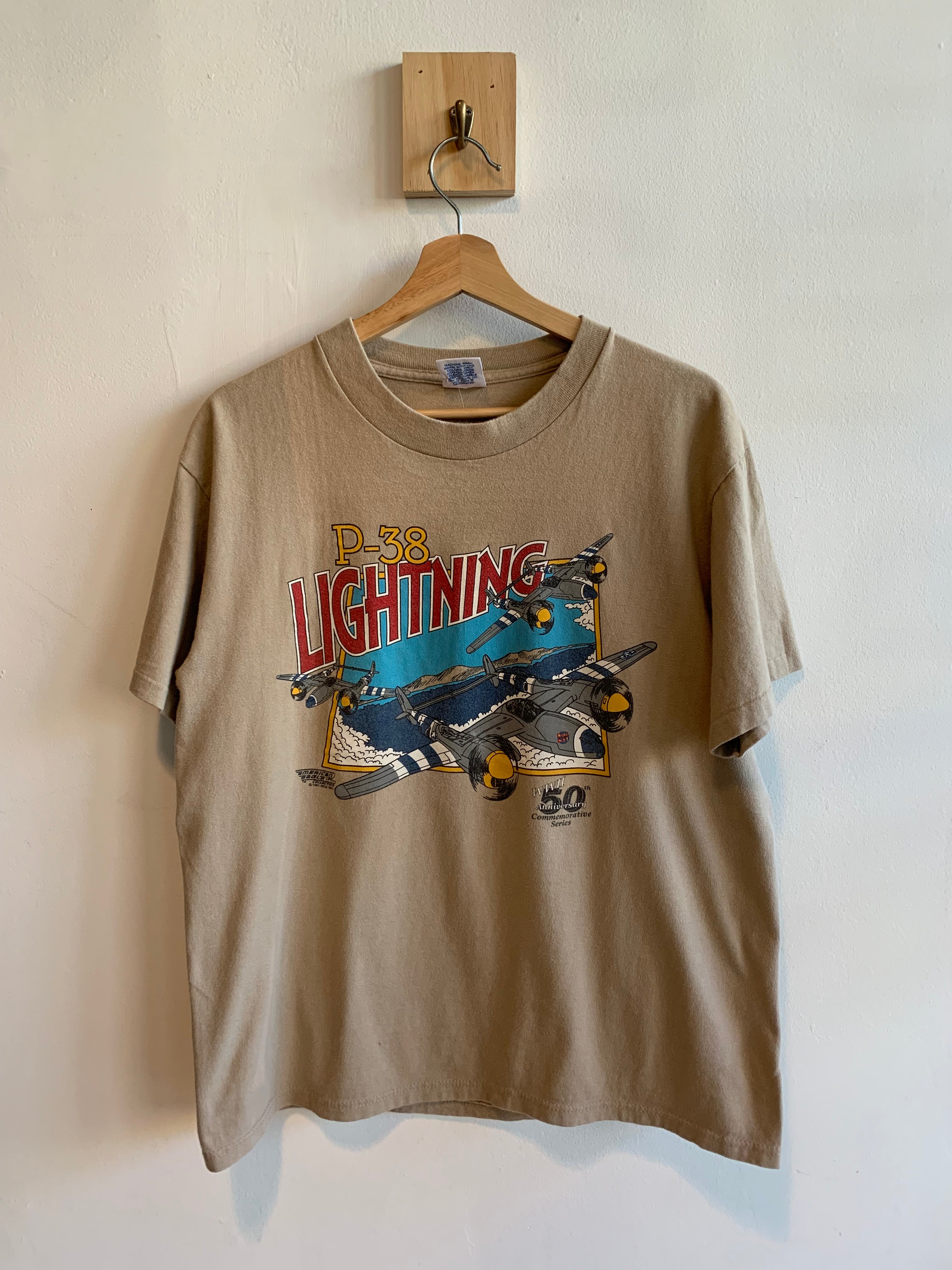 Vintage P-38 Lightning Fighting Plane T-Shirt