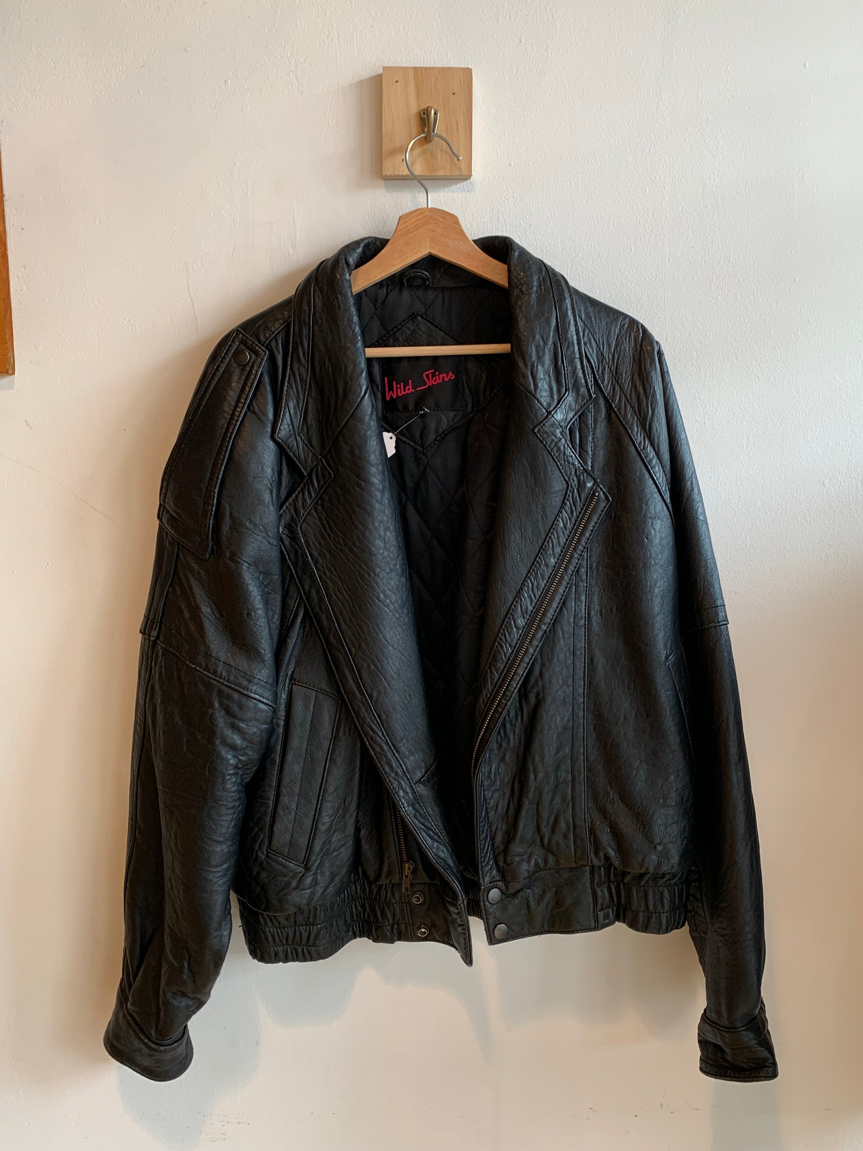 Vintage Wild Skins Leather Bomber Jacket