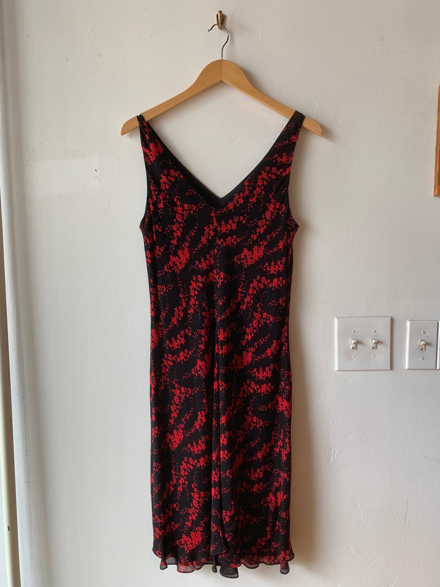 Vintage red floral dress