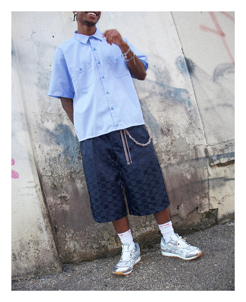 Up-cycled Checkered Capri Pants