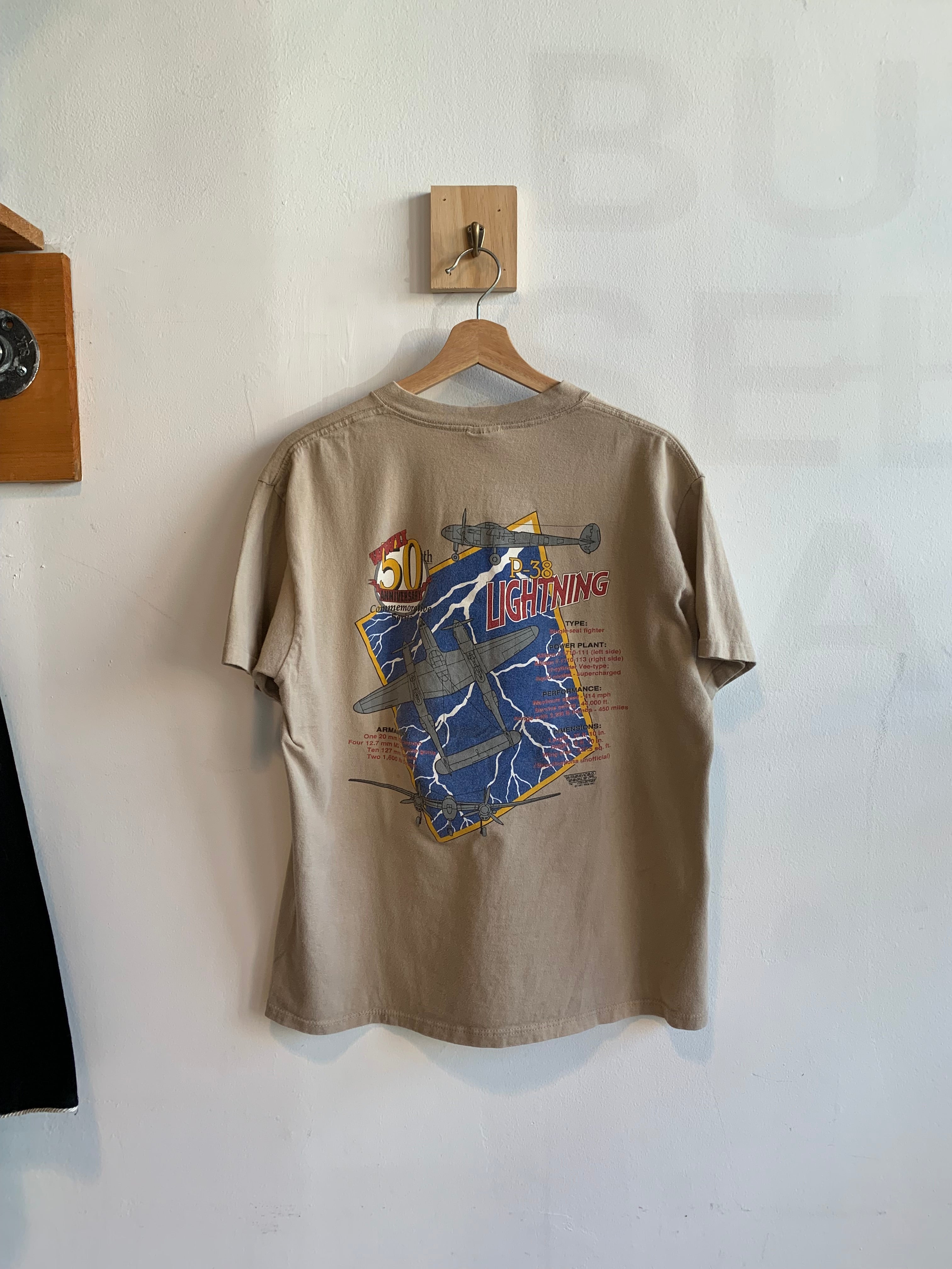 Vintage P-38 Lightning Fighting Plane T-Shirt
