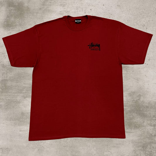 Maroon Stussy Honolulu Tee