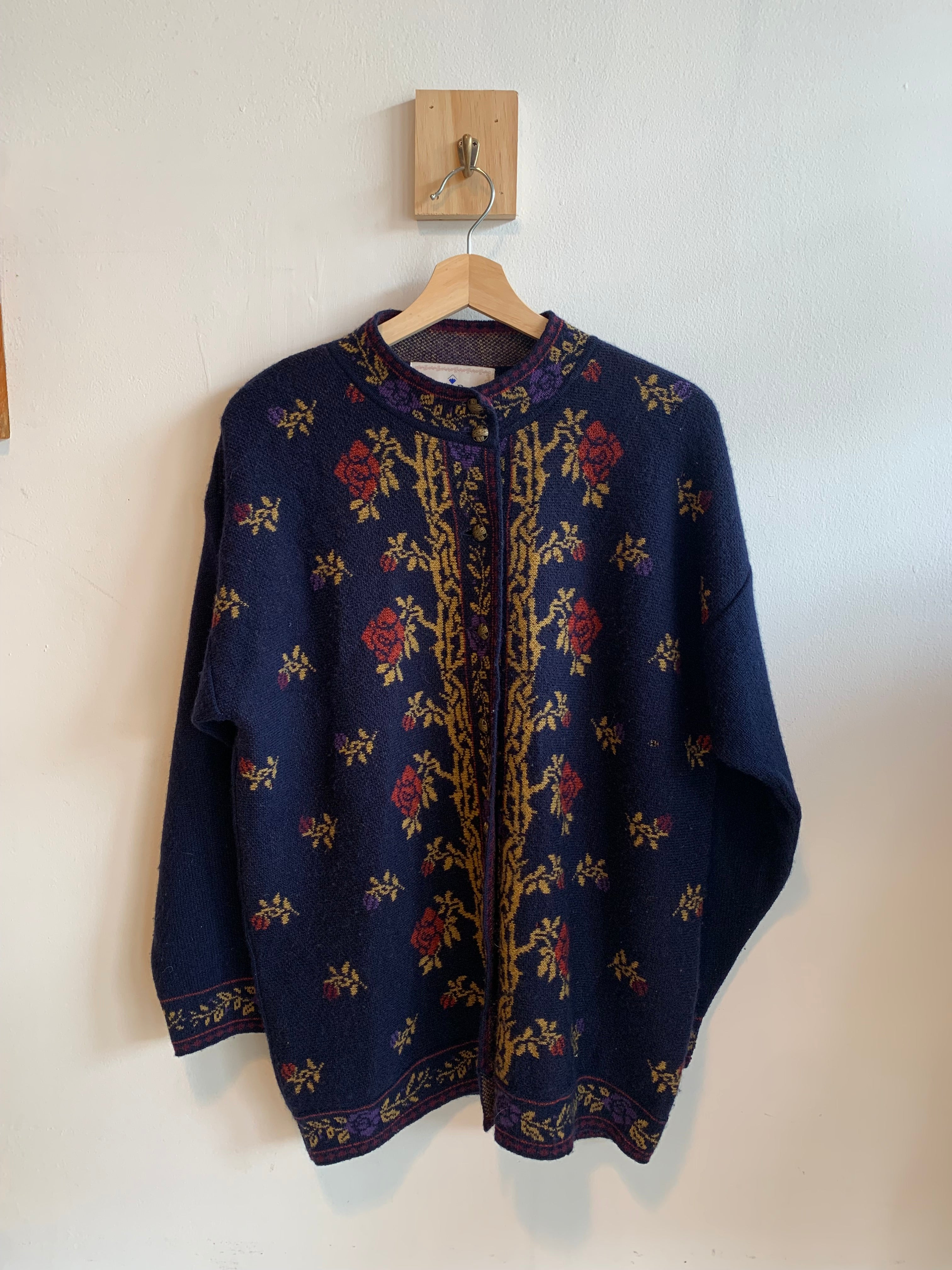 Vintage Snowy Peak Cardigan Sweater