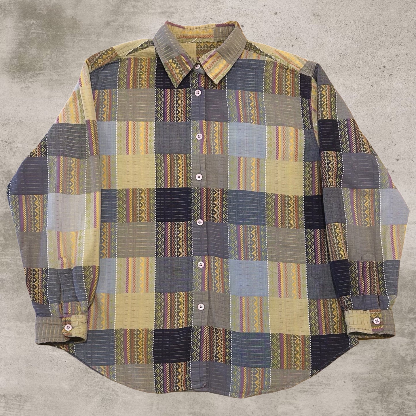 Vintage Patchwork Button Up