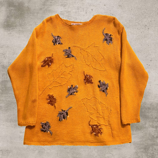 Dark Yellow Fall Leaves Sweater